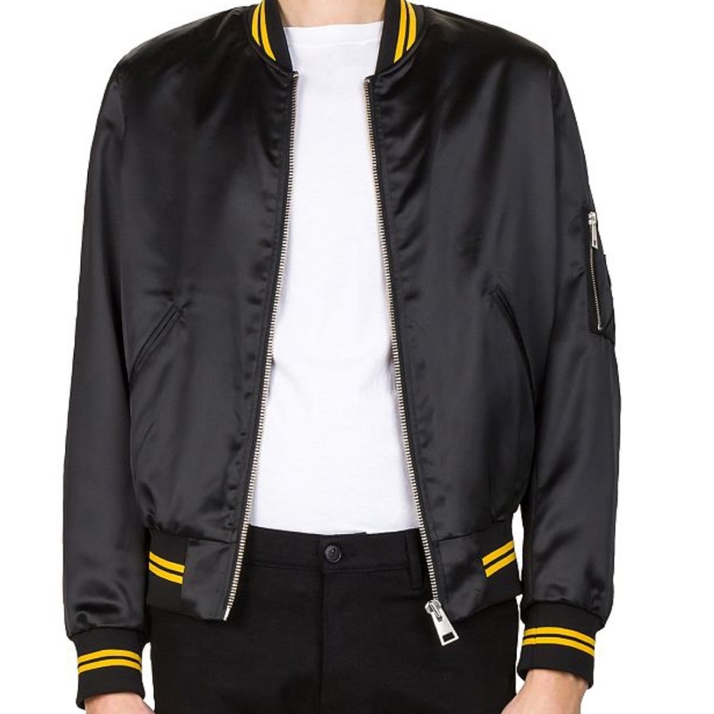 The Kooples Shiny Teddy Black Bomber Jacket Size Small